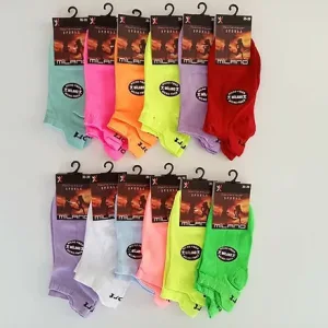 toptan bayan renkli mikro patik çorap