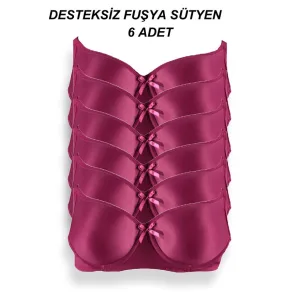 toptan desteksiz fuşya sütyen iç giyim
