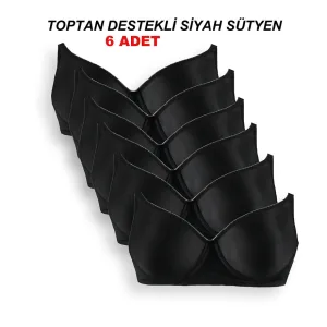 toptan siyah sütyen destekli bayan iç giyim