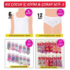 tutku kız çocuk iç giyim seti toptan